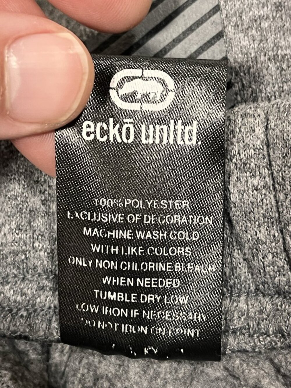 Men’s Medium Ecko Unlimited Unltd Gray Sweatpants Draw String Logo Spell Out - Picture 10 of 13